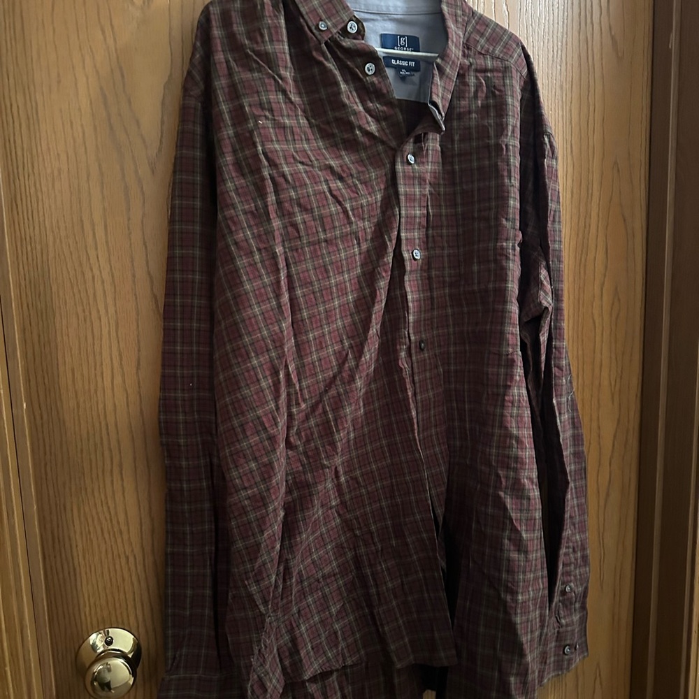 Lands' End Men's Plaid Shirt - Brown